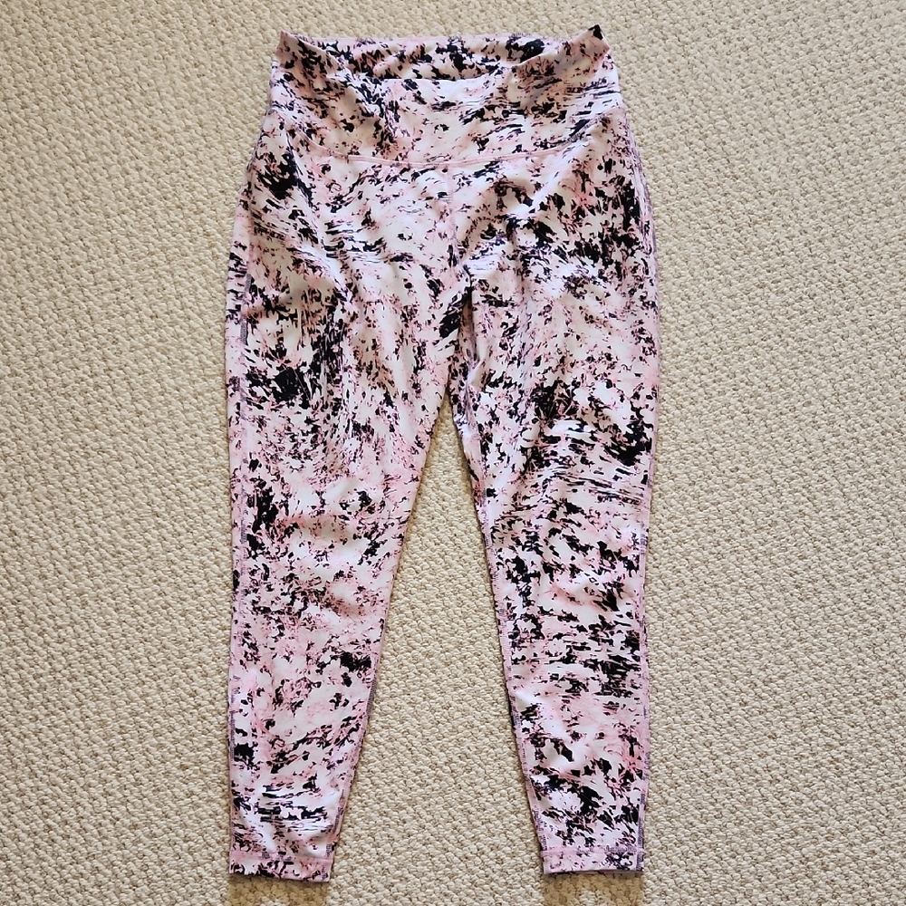 ZELOS Pink and Black Patterned Leggings